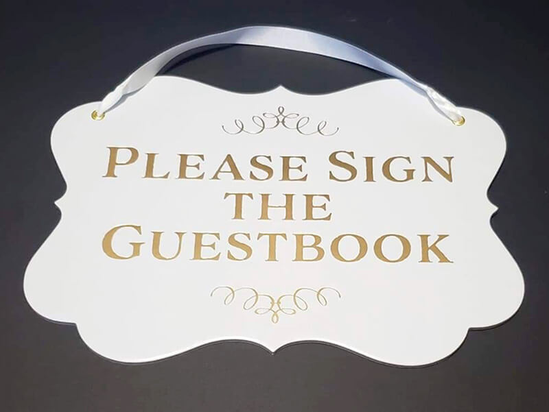 “Please sign the guestbook” Sign